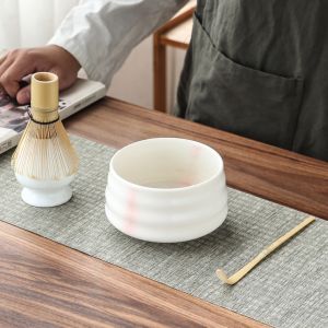4Pcs/Set Traditional Matcha WhiskBamboo Matcha Whisk with Spoon Ceramic Matcha BowlJapanese Matcha Sets