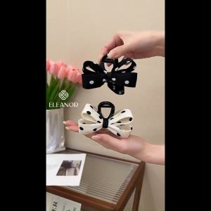 Kẹp tóc nữ Eleanor Accessories hình nơ chấm bi kẹp càng cua phụ kiện tóc 9113