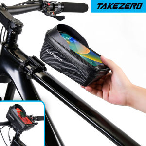 TAKEZERO A2X Mountain Bike EVA Hard Shell Bicycle Bag - Quick-Release Front Bar Bag for Handlebar Mount Cycling Equipment