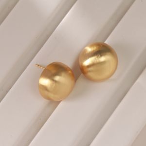 S925 Silver Needle Frosted Metal Soybean Earrings Gold And Silver Colors Minimalist Versatile Face Slimming Elegant Fashion Jewelry