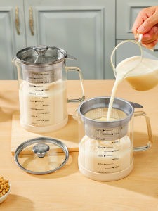 Kitchen Soy Milk Filter Set 304 Stainless Steel Mesh Sieve Drain Spoon Home Use Fine Filter Net Juice Pot Dregs Cup