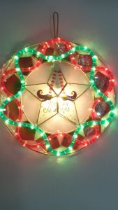 Capiz Christmas Lantern (Santa Worker Design)