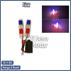 Lampu Strobo Motor Kedip Blitz 3 Warna Warni Biru Merah Putih Variasi Tambahan Universal
