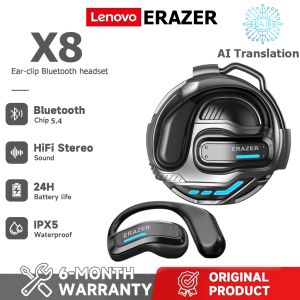 Lenovo ERAZER X8 AI Translation Bluetooth Headphones Real-time Intelligent Translation Wireless Bluetooth Headphones 5.4OWS Bone Conductor Sports Headphones Touch Control HiFi Sound Quality Headphones