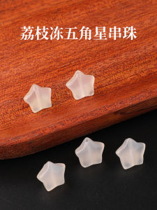 จี้คริสตัลหินมาร์ก้าสีขาวหกเหลี่ยมทรงห้าแฉกธรรมชาติ อุปกรณ์ทำเครื่องประดับ DIY สร้อยข้อมือ สร้อยคอ เครื่องประดับเล็กๆ