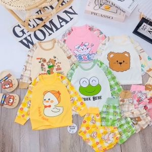 [MẪU MỚI] BỘ DÀI TAY IN HÌNH CHẤT COTTON LEN TĂM MỀM MÁT SIÊU DỄ THƯƠNG CHO BÉ YÊU 7-16KG. VIDEO THẬT. BIBO BABY SHOP