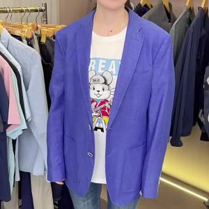 Linen Thin Blazer Suit for Men Autumn