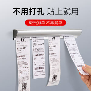 Aluminum Alloy Menu Holder Kitchen Order Clip Takeaway Receipt Clamp Restaurant Card Holder No Drilling Required Tea Shop Order Processor