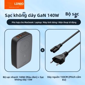 LDNIO | Sạc Không Dây LDNIO 140W 6 Trong 1 Tích Hợp Công Nghệ GaN 65W USB-C PD QC Đế Sạc Nhanh Để Bàn Kèm Dây Nối Dài Cho Nhiều Thiết Bị