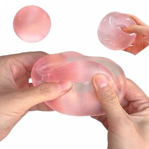 Pink/blue Maltose Squishy Toys Mochi Anti Stress Sensory Fidget Toy Soft Simulated Transparent Maltose Slow-rebound Decompression Toy