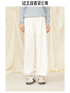 Casual Wide Leg Womens Pants 2025 Spring Season Elastic Waist High Waist Long Straight Tube Polyester Blend Comfortable Fit