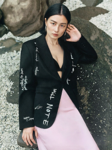 Vero Moda | Áo Blazer In Họa Tiết Cổ Xếp Dây Đơn Mỏng Thu