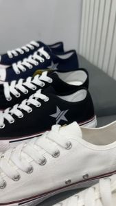 L รองเท้าผ้าใบ ผ้าใบโกซิตี้ GC 015 ดาวเรืองแสงตอนกลางคืน สี ดำ กรม ครีม Size 37-45