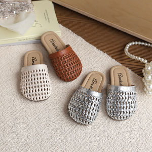 Weave Hollow Out Head Cover Slippers Beach Vacation