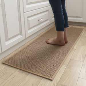 Premium Linen Woven Kitchen Non-Slip Mat|2 SIZES Washable|Premium Quality Anti slip Floor mat