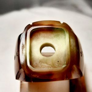 Cincin Ring Tanduk Kerbau Merah Batu kotak