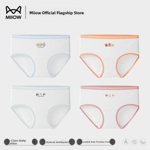 MiiOW | Pure Cotton Triangle Shorts Childrens Underwear Girls No Trace Anti-Bacterial Bottoms Comfortable Breathable Fresh Style