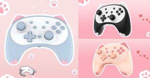 IINE Cartoon Kitten Wake up&Voice Wireless Controller headset Support  Compatible Nintendo Switch/OLED/Lite