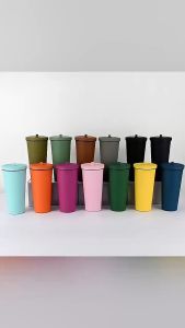 Ly giữ nhiệt inox 304 màu trơn kèm ống hút 750ML