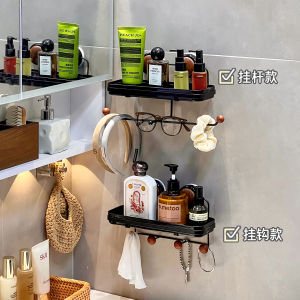 Bathroom Vanity Storage Rack Suction Cup Cosmetic Jewelry Hairband Holder Wall Mounted Organizer Shelf for Bathroom Essentials