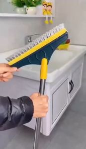 🔥MEGA SALE🔥30CM Floor Scrub Brush 3 in1 Floor Brush Bathroom Brush Rotatable V-Shape Floor Tile Cleaning Brush for Indoor & Outdoor Use Long Handle Grout Brush Scrape Stiff Bristle Cleaning Scrub Brush