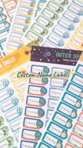 Sticker Label Nama / Label Name Lucu Aesthetic Custom Waterproof Tahan Air 3 x 14 cm Isi 160 Pcs