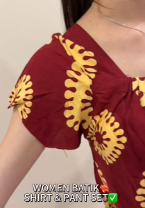 WOMEN BATIK SHIRT & PANT 1 SET/BAJU BATIK & SELUAR SET/BATIK INDONESIA/BATIK FREE SIZE GOOD QUALITY READY STOCK