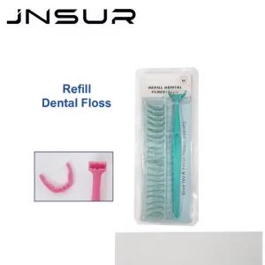 1+20 Replaceable Head Dental Floss Sticks Long Handle UHWMPE 400D Floss & PS Handle Replaceable Dental Floss Super Fiber Wire