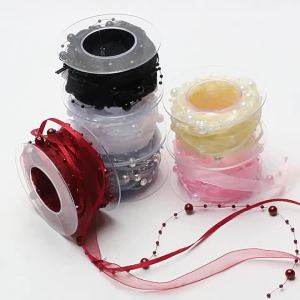 4.5m Bead Yarn Florist Materials Gift Wrapping Pearl Ribbon DIY Handmade Clothing Sewing Beaded Pearls Flower Wrapping Ribbon