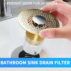 Universal Washbasin Pool Drain Plug Anti-insect and Odor-proof Leaking Plug Press-type Filter Bounce Plug Core