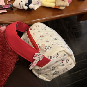 Cute Cat Print Handbag Small Versatile Travel Lightweight Commuter Bag Fashionable Trendy 2025 Womens Handbag Korean Style