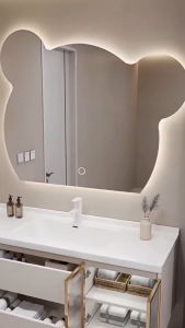 Wall mounted LED makeup mirror dressing table bathroom bedroom mirror Dimmable Tri Color Easy Install