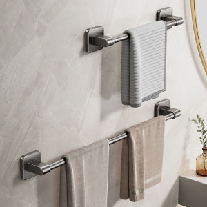 Bathroom Towel Rack Bathroom Punch-Free Wall-Mounted Storage Rack Towel Single Pole Toilet Bathroom Storage Rack