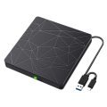 External DVD RW Drive,Portable USB 3.0/Type-C CD Drive Burner with Mute Design, +/-RW Drive Optical Readers for Laptop Desktop. 