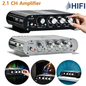 KING Ampli Amplifier Mini Mobil Rumahan HiFi Stereo Treble Super Bass Booster CLAITE ST-838 - Silver