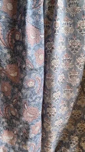 160Baht/m Cotton Fabric Indian Blockprint ผ้าฝ้าย ผ้าอินเดีย พิมพ์มือ ผ้าเบาสบาย インド綿　ブロックプリント　sarasafabric H25-11-02