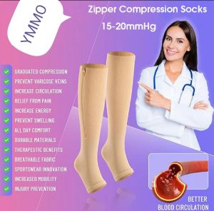 YMMO Compression Socks with Zip: Foot Pain Relief for Men & Women