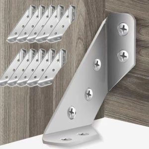 30pcs/20pcs/10pcs Triangular Corner Braces Joint Angle Code Corner Bracket Trapeziform Angle Code Shelf Support Fastener with Screw