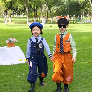 Kids Zootopia Judy Hopps Nick Wilde Cosplay Costume Set Boys Girls Halloween Theme Party Outfit Local Warehouse Shipping