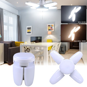 E27 Mini Foldable Fan Shape Blade LED Bulb Lamp 220V/85-265V For Home Ceiling Lamp Warehouse Garage Light White/Warm White