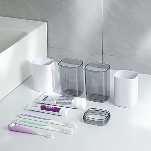 4in1Travel Soap Case with Lid Travel Toothbrush Mouthwash Cup Portable Soap Box Sealed Soap Box