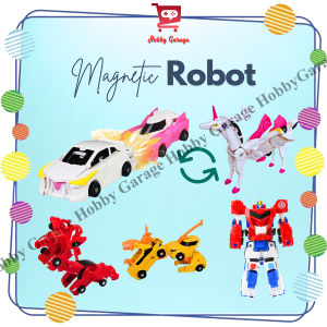 Magnetic Robot Transform 2in1 Mainan Anak Optimus Pegasus Dragon Tiger