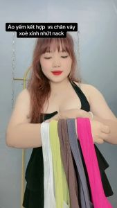 Áo dây croptop cổ yếm bigsize nữ chất vải thun gân tăm co giãn thoải mái G46