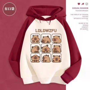 Cute Girls Hoodie Sweatshirt Shoulder Insertion Fleece Lined Spring Autumn Winter New Style Korean Version Warm Outerwear