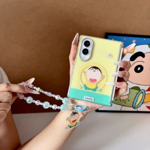 CRAYON SHINCHAN | Ốp Lưng Crayon Shin-chan Từ Tính Hai Bản Lề Dành Cho Samsung Z Fold7/Fold8/Fold8 Ultra Hoạt Hình Dễ Thương Chống Sốc Chất Liệu PC Có Thể Gập Lại