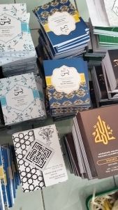 PAKET 10 buku yasin dan tahlil softcover custom daun hijau lengkap foto almarhum