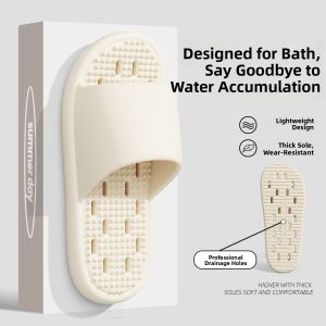 MONLEYTA | Quiet Leaking Ladies Indoor EVA Bath Slippers Anti-Slip Shower Sandals Hollow Out Home Bathroom Slippers Comfortable Slip-On