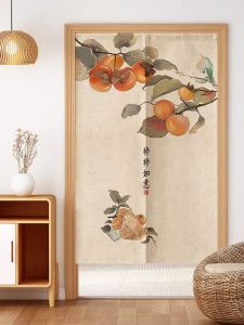 Chinese Style Door Curtain and Partition Curtain Cloth Curtain Bedroom Room For Home Toilet Half Curtain Short Curtain Covering Curtain