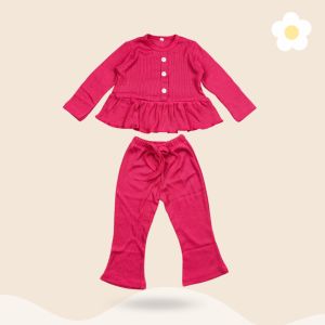 1-3THN SETELAN ANAK UNA ONESET ANAK PREREMPUAN SET KNIT RIB BY MIAGI (SNI)
