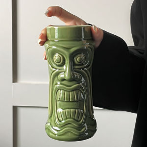 Hawaiian Tiki Ceramic Cocktail Cup Personalized Bar Zombie Glass Creative Halloween Drinkware American Style Cocktail Cup